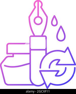 Ink pen refill gradient linear vector icon Stock Vector