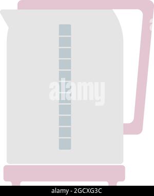 Electric kettle semi flat color vector object Stock Vector