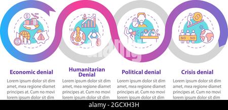 Humanitarian denial vector infographic template Stock Vector