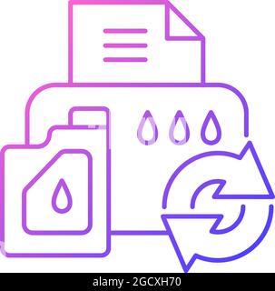 Printer cartridge refill gradient linear vector icon Stock Vector