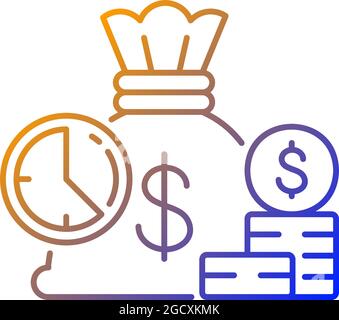 Short term deposit gradient linear vector icon Stock Vector