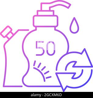 Sunscreen refill gradient linear vector icon Stock Vector