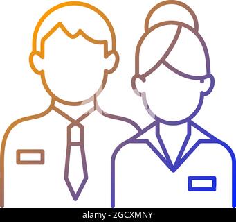 Company staff gradient linear vector icon Stock Vector
