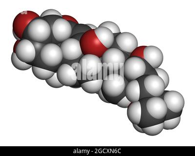 Ecdysone insect molting prohormone. 3D rendering. Stock Photo