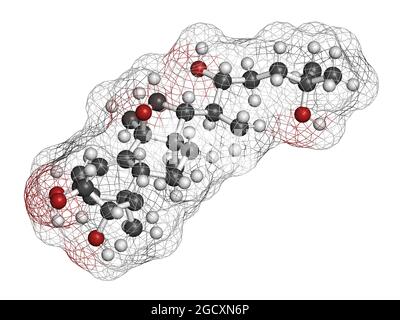Ecdysone insect molting prohormone. 3D rendering. Stock Photo