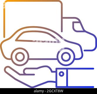 Company owned vehicles gradient linear vector icon Stock Vector