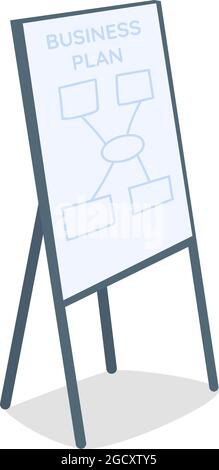 Writing board with business plan semi flat color vector object Stock Vector