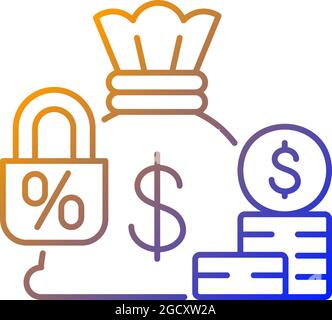 Fixed deposit gradient linear vector icon Stock Vector