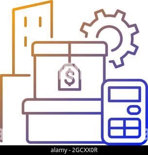 Assets management gradient linear vector icon Stock Vector