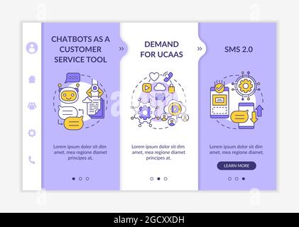 Messaging software onboarding vector template Stock Vector