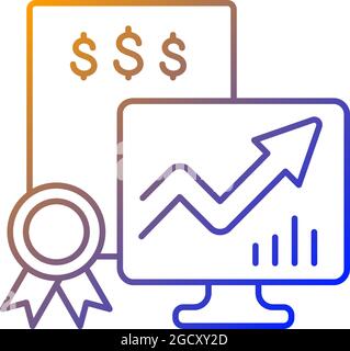 Marketable securities gradient linear vector icon Stock Vector