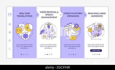 Instant messaging features onboarding vector template Stock Vector