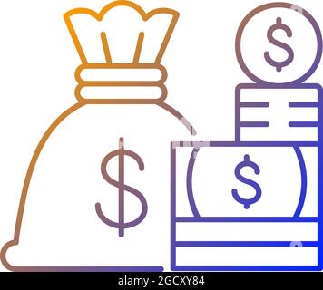 Cash gradient linear vector icon Stock Vector