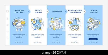 Business messaging service onboarding vector template Stock Vector