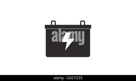 Battery Icon. Vector isolated flat editable black and white illustration of a battery Stock Vector