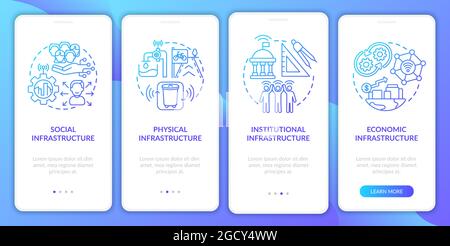 City infrastructures onboarding mobile app page screen Stock Vector