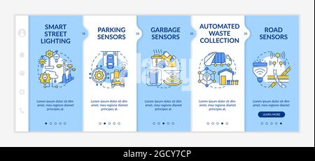 Smart sensor systems onboarding vector template Stock Vector