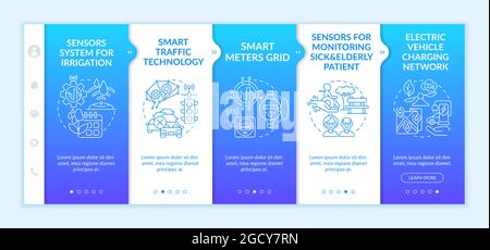Smart urban high tech projects onboarding vector template Stock Vector