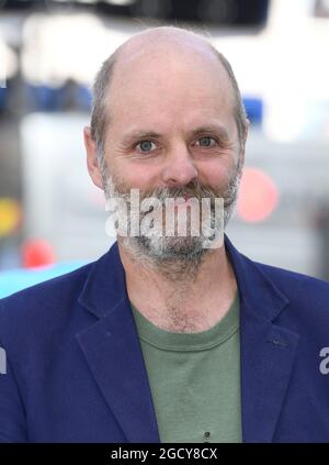 London, UK. 10th Aug, 2021. August 10, 2021, London. Gavin Turk attending the launch of the Tusk Lion Trail, a global art installation in support of African conservation on World Lion Day, Piccadilly Circus. Credit: Doug Peters/Alamy Live News Stock Photo