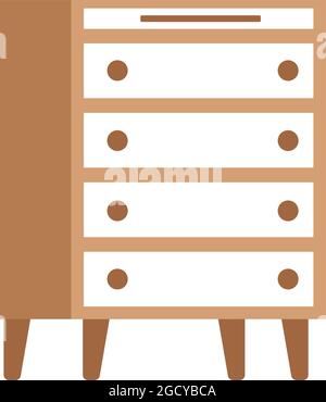 Storage cabinet for living room semi flat color vector object Stock Vector