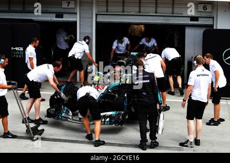 George Russell (GBR) Mercedes AMG F1 W09 Reserve Driver. Formula One Testing. Tuesday 31st July 2018. Budapest, Hungary. Stock Photo