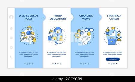 Diverse social roles onboarding vector template Stock Vector