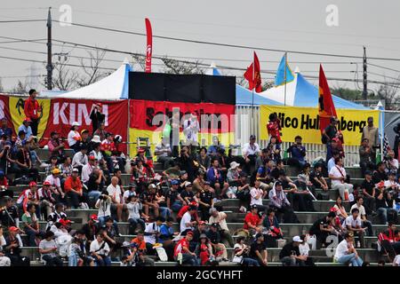 Fans in the grandstand. Japanese Grand Prix, Friday 5th October 2018. Suzuka, Japan. Stock Photo