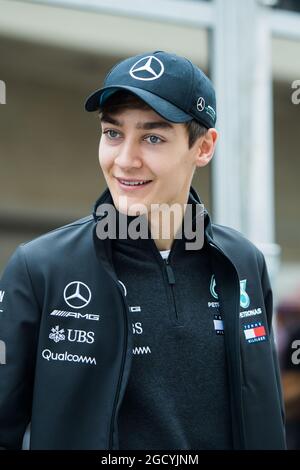 Mercedes driver George Russell, of the United Kingdom, drives during ...