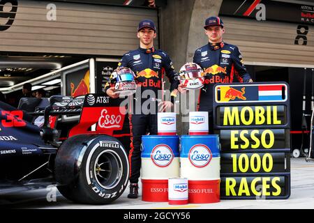 L to R): Pierre Gasly (FRA) Red Bull Racing and Max