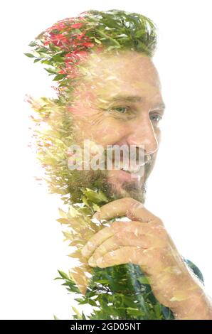 A spring portrait of a smiling man Stock Photo