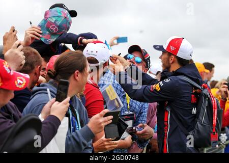 Pierre Gasly (FRA) Red Bull Racing signs autographs for the fans. British Grand Prix, Sunday 14th July 2019. Silverstone, England. Stock Photo