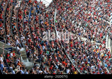 Fans in the grandstand. German Grand Prix, Saturday 27th July 2019. Hockenheim, Germany. Stock Photo