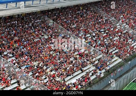 Fans in the grandstand. German Grand Prix, Saturday 27th July 2019. Hockenheim, Germany. Stock Photo