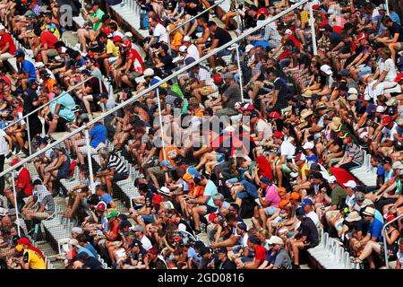 Fans in the grandstand. German Grand Prix, Saturday 27th July 2019. Hockenheim, Germany. Stock Photo