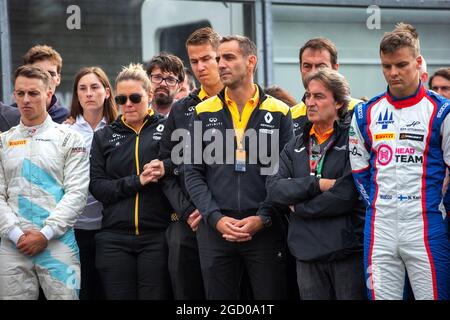 F1, F2, and F3 pay their respects to Anthoine Hubert - Cyril Abiteboul (FRA) Renault Sport F1 Managing Director. Belgian Grand Prix, Sunday 1st September 2019. Spa-Francorchamps, Belgium. Stock Photo