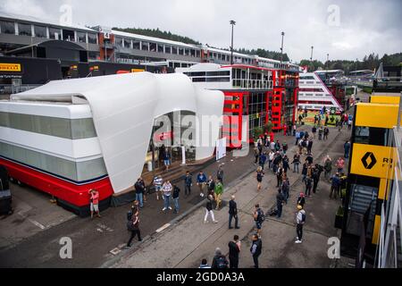 The paddock. Belgian Grand Prix, Sunday 1st September 2019. Spa-Francorchamps, Belgium. Stock Photo