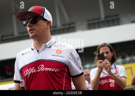 Kimi Raikkonen (FIN) Alfa Romeo Racing in the FIA Press Conference. 15. ...