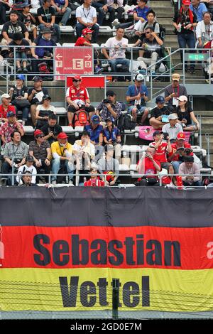 Circuit atmosphere - fans in the grandstand. Japanese Grand Prix, Friday 11th October 2019. Suzuka, Japan. Stock Photo