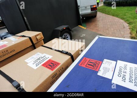 Freight at the circuit. Australian Grand Prix, Friday 13th March 2020. Albert Park, Melbourne, Australia. Stock Photo