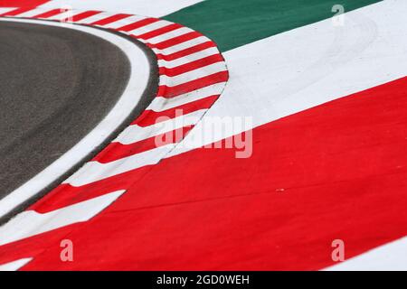 Circuit atmosphere - kerb detail. Hungarian Grand Prix, Thursday 16th July 2020. Budapest, Hungary. Stock Photo