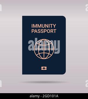 global immunity passport risk free covid-19 re-infection pcr certificate coronavirus immunity concept Stock Vector