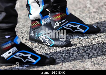 Fernando Alonso (ESP) Alpine F1 Team - racing boots. Formula One Testing, Friday 12th March 2021. Sakhir, Bahrain. Stock Photo