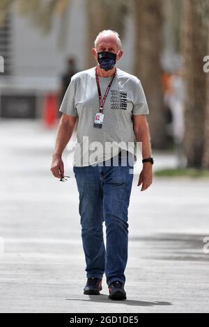 Dr Helmut Marko (AUT) Red Bull Motorsport Consultant. Formula One Testing, Saturday 13th March 2021. Sakhir, Bahrain. Stock Photo