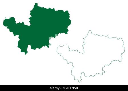 Ghaziabad district (Uttar Pradesh State, Republic of India) map vector ...