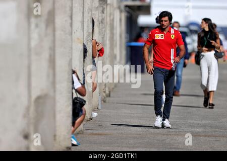 Carlos Sainz Jr (ESP) Ferrari. Hungarian Grand Prix, Friday 30th July 2021. Budapest, Hungary. Stock Photo