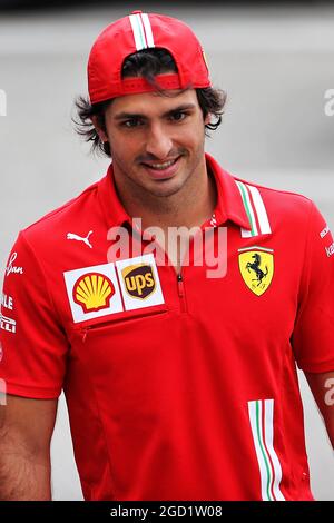 Carlos Sainz Jr (ESP) Ferrari. Hungarian Grand Prix, Saturday 31st July 2021. Budapest, Hungary. Stock Photo