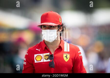 Carlos Sainz Jr (ESP) Ferrari. Hungarian Grand Prix, Sunday 1st August 2021. Budapest, Hungary. Stock Photo