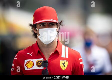 Carlos Sainz Jr (ESP) Ferrari. Hungarian Grand Prix, Sunday 1st August 2021. Budapest, Hungary. Stock Photo