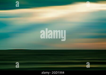 Abstract seascape background, motion blurred, long exposure. Stock Photo