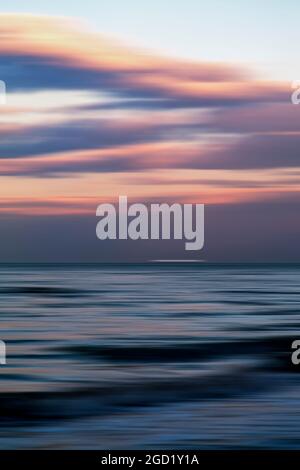 Abstract seascape background, motion blurred, long exposure. Stock Photo